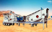 Planta Combinación móvil con alimentador vibratorio, trituradora de impacto y tamiz vibratorio